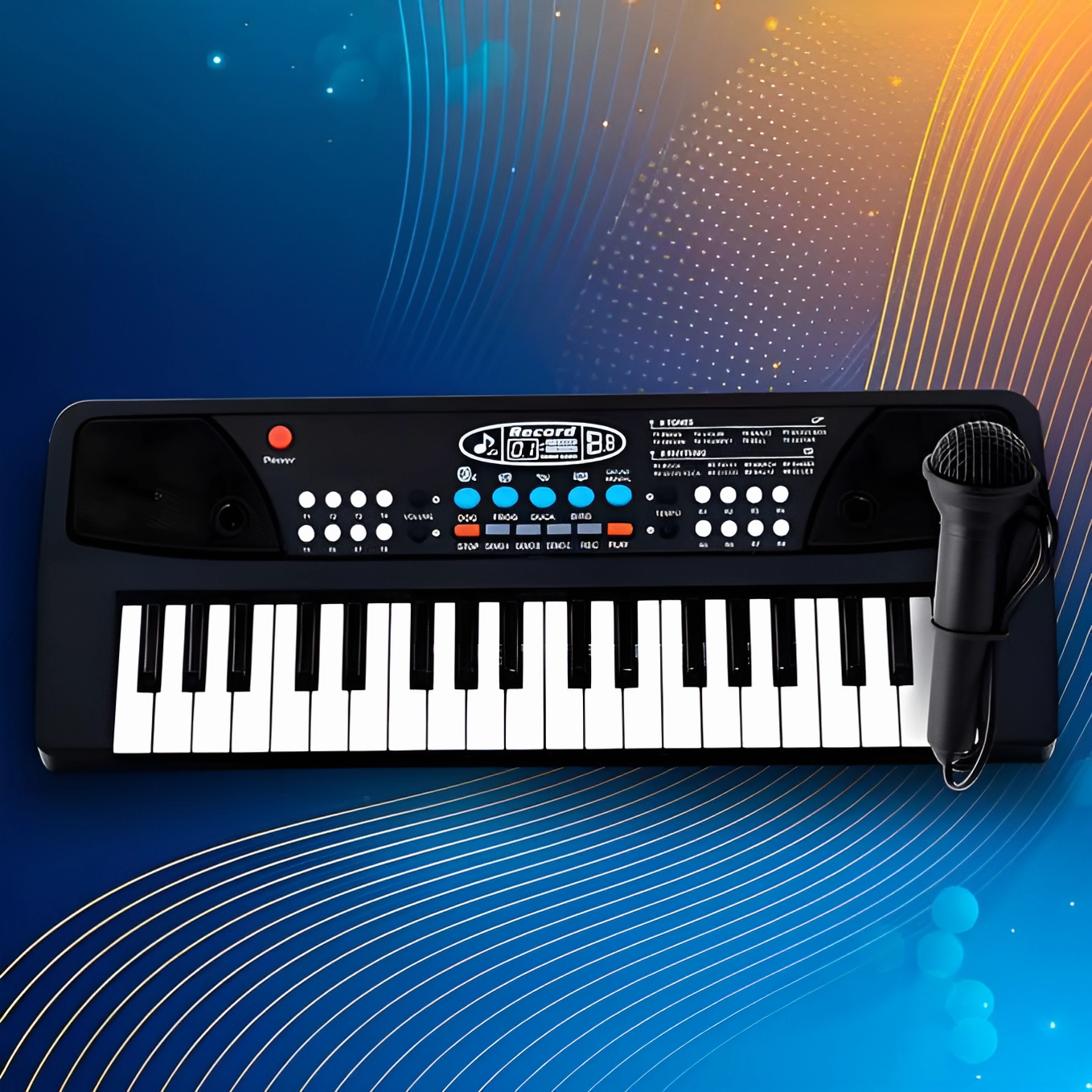 37 Keys Piano Keyboard Toy with Microphone, USB Power Cable & Sound Recording Function Analog Portable Keyboard