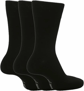 3 Pack Mens Non Binding Loose Fit Top Crew Socks