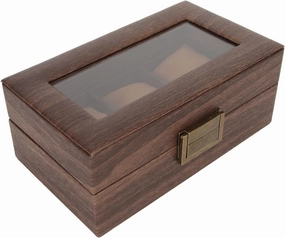 3 Slot Watch Display Case, Wood Detachable Pillow Glass Cover Single Layer Watch Box with Glass Top for Jewelry