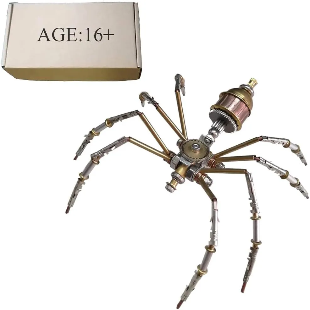 3D Metal Puzzle Spider Model Kits-100PCS  DIY Steampunk Assembly Metal Animal Creative Mechanical Insects Decor Fashion Gift