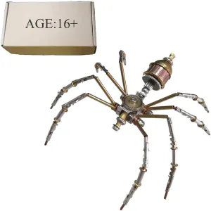 3D Metal Puzzle Spider Model Kits-100PCS  DIY Steampunk Assembly Metal Animal Creative Mechanical Insects Decor Fashion Gift