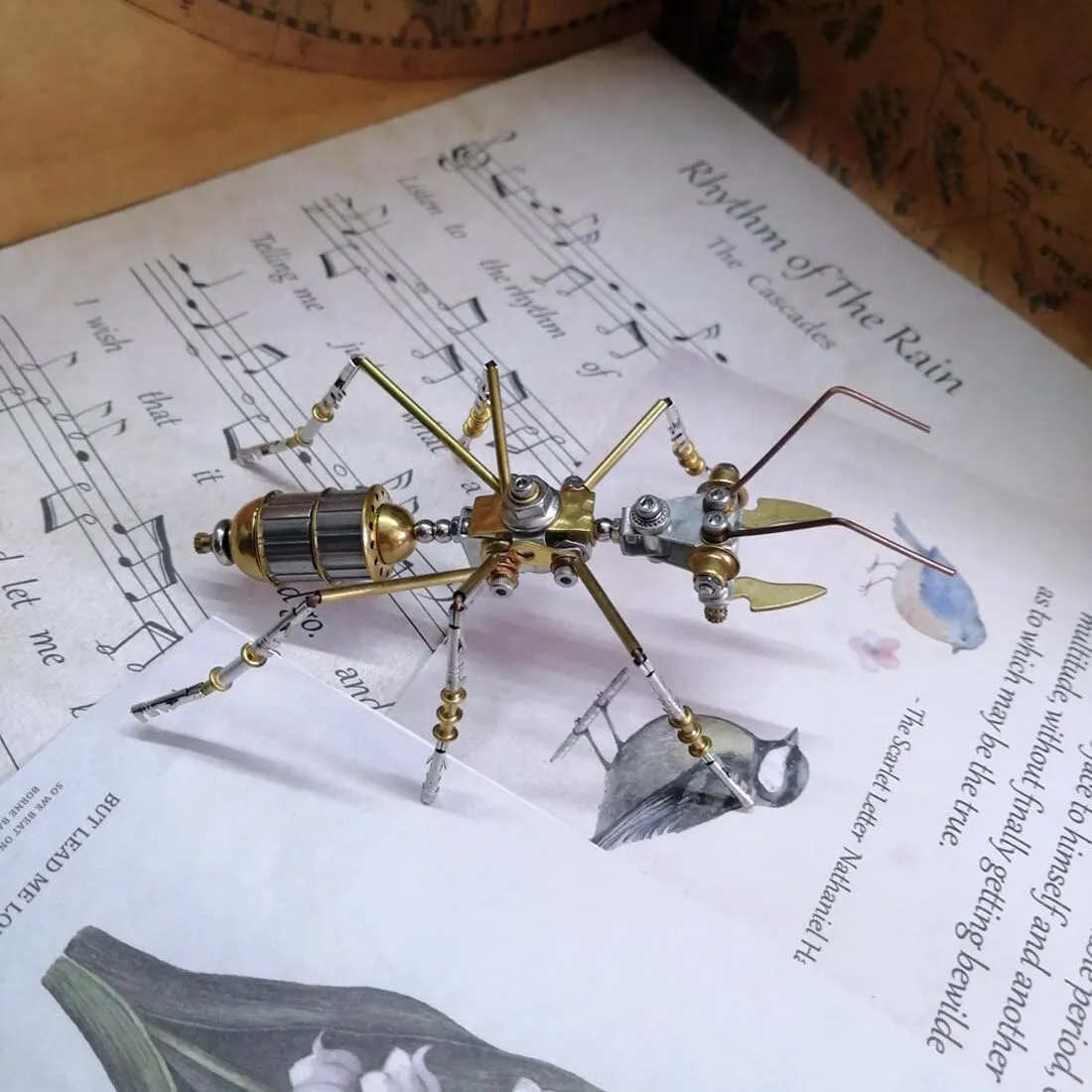 3D Metal Puzzles Kits for Adults, Mechanical Steampunk Little Ant Model Kit, Creative Tide Play Ideal for Gifts and Decorations, Static Version/ 100 PCS