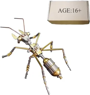 3D Metal Puzzles Kits for Adults, Mechanical Steampunk Little Ant Model Kit, Creative Tide Play Ideal for Gifts and Decorations, Static Version/ 100 PCS