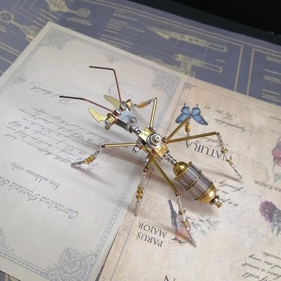 3D Metal Puzzles Kits for Adults, Mechanical Steampunk Little Ant Model Kit, Creative Tide Play Ideal for Gifts and Decorations, Static Version/ 100 PCS