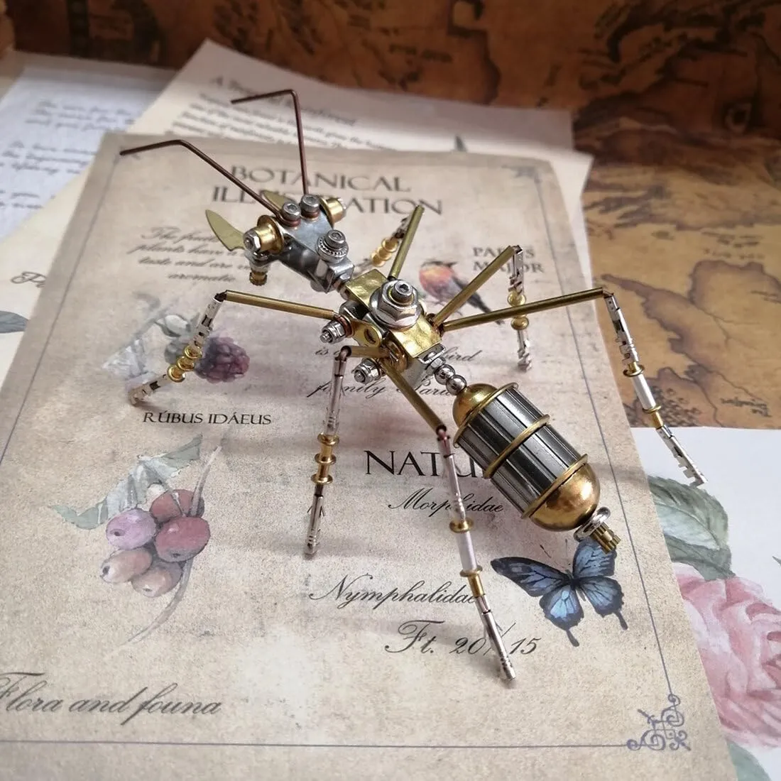 3D Metal Puzzles Kits for Adults, Mechanical Steampunk Little Ant Model Kit, Creative Tide Play Ideal for Gifts and Decorations, Static Version/ 100 PCS