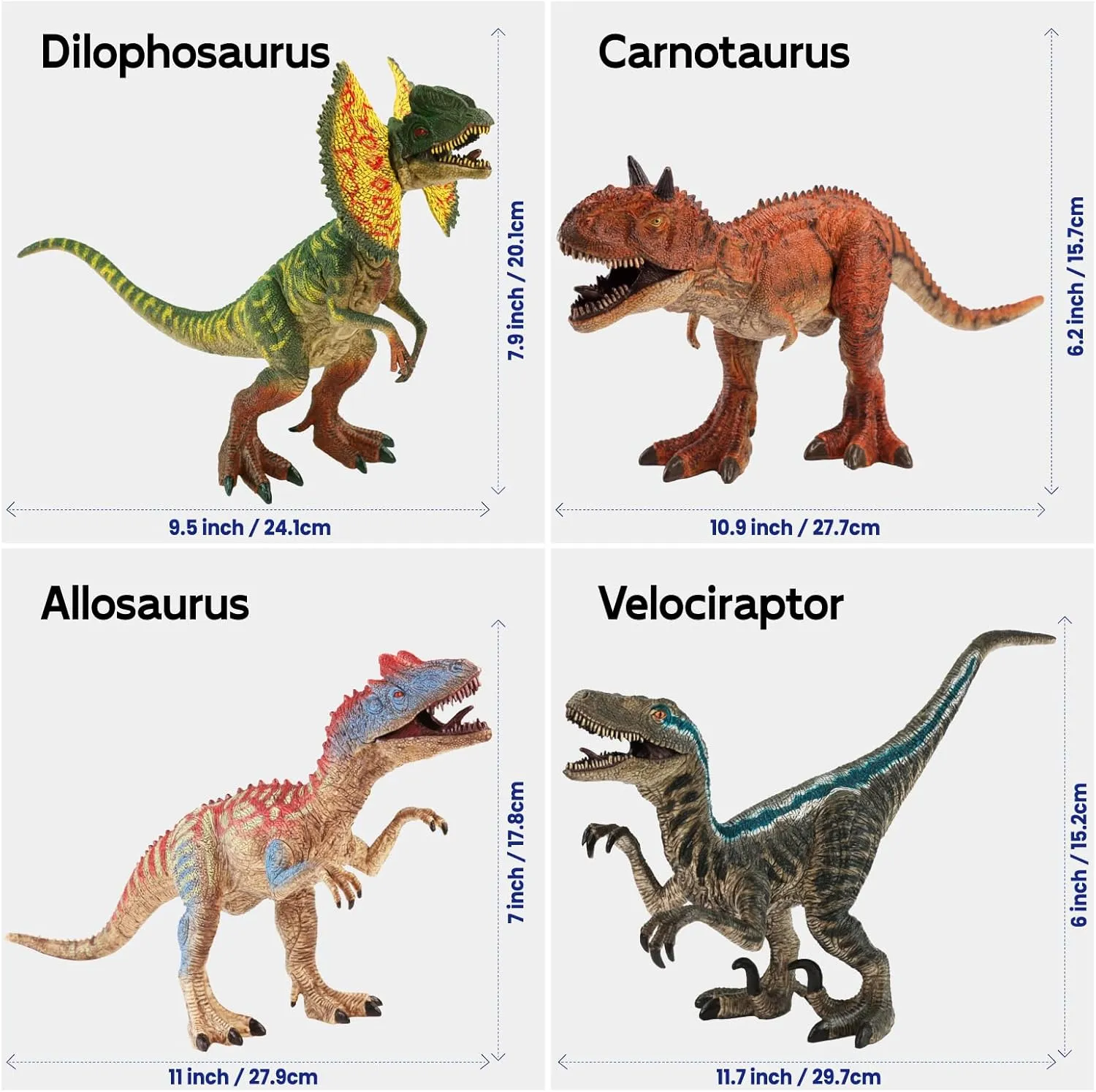 4 PCS Big Dinosaur Toys for Kids 3-5 Realistic Dinosaur Figures with Learning Cards & Movable Parts- Jumbo Dino Toys for Kids 5-7 Ideal Gift for Toddlers Boys Girls Ages 3 
