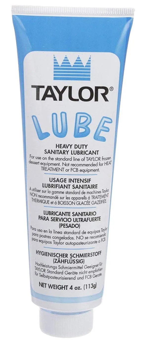 4 x 4 Oz. Taylor Blue Lube Tube, Food Safe Grease Sanitary Lubricant for O-Rings, Gasket, Mixer & Soft Serve Machines like Taylor, Stoelting, Kappus, Coffee, Yogurt, Food Service Equipment Lube #47518