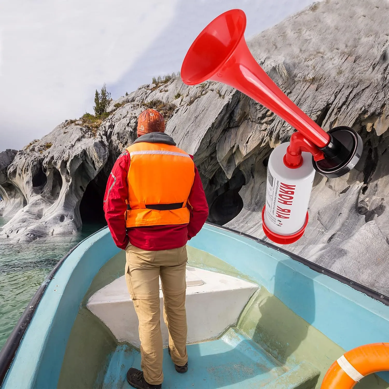 4Pcs Handheld Air Horn, Aluminum Portable Handheld Air Pump Horn, Loud Noise Maker Safety Horn for Boats Cars Sporting Events Camping Reusable Eco-Friendly (Handheld air horn 4pcs)