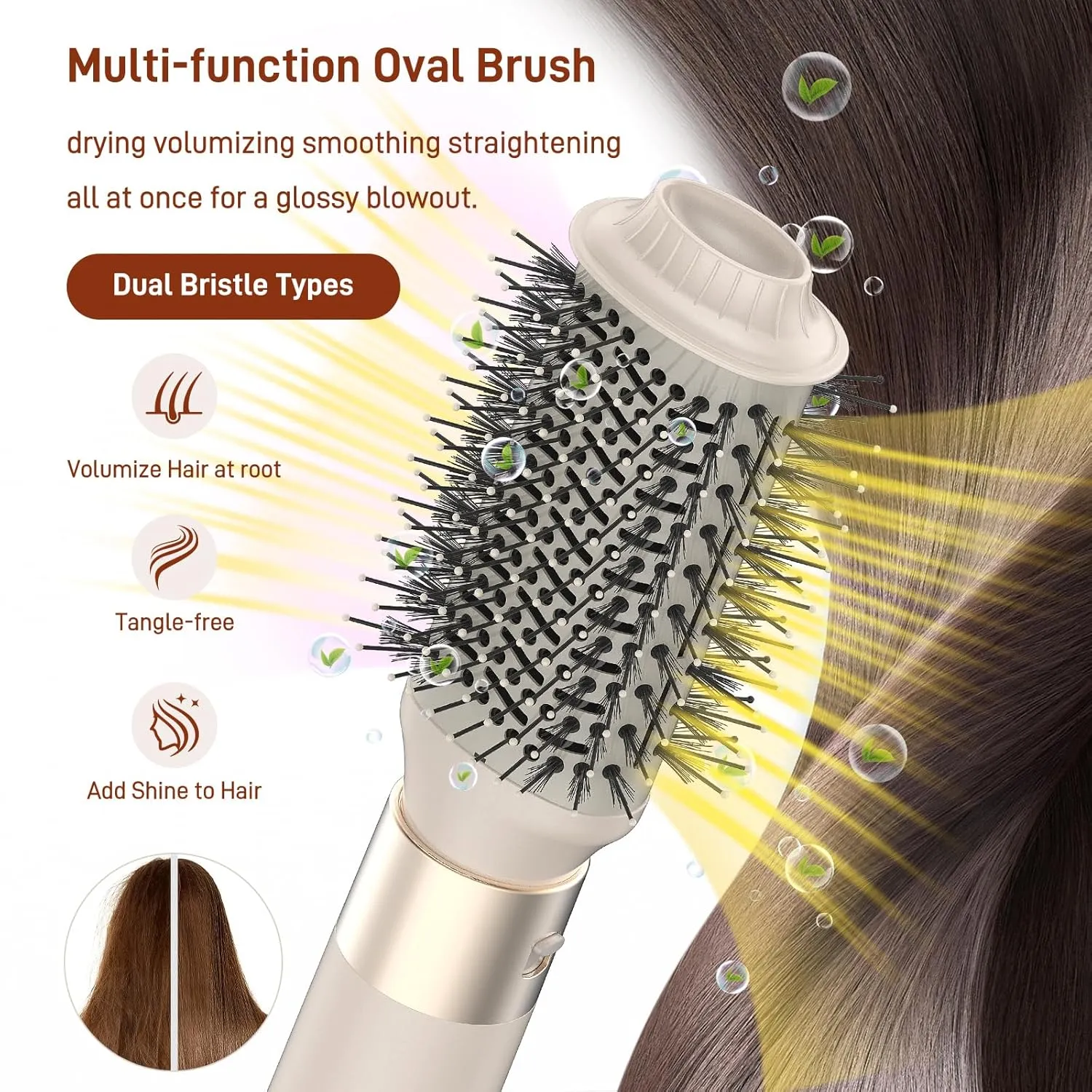 5 in 1 Hair Air Styler - Rotating Hair Dryer Brush 110000 RPM for Fast Drying & Hot-Air Automatic Wrap Curlers for Curling, Frizz-Free Blow Dryer Brush for Straightening Volumizing No Heat Damage