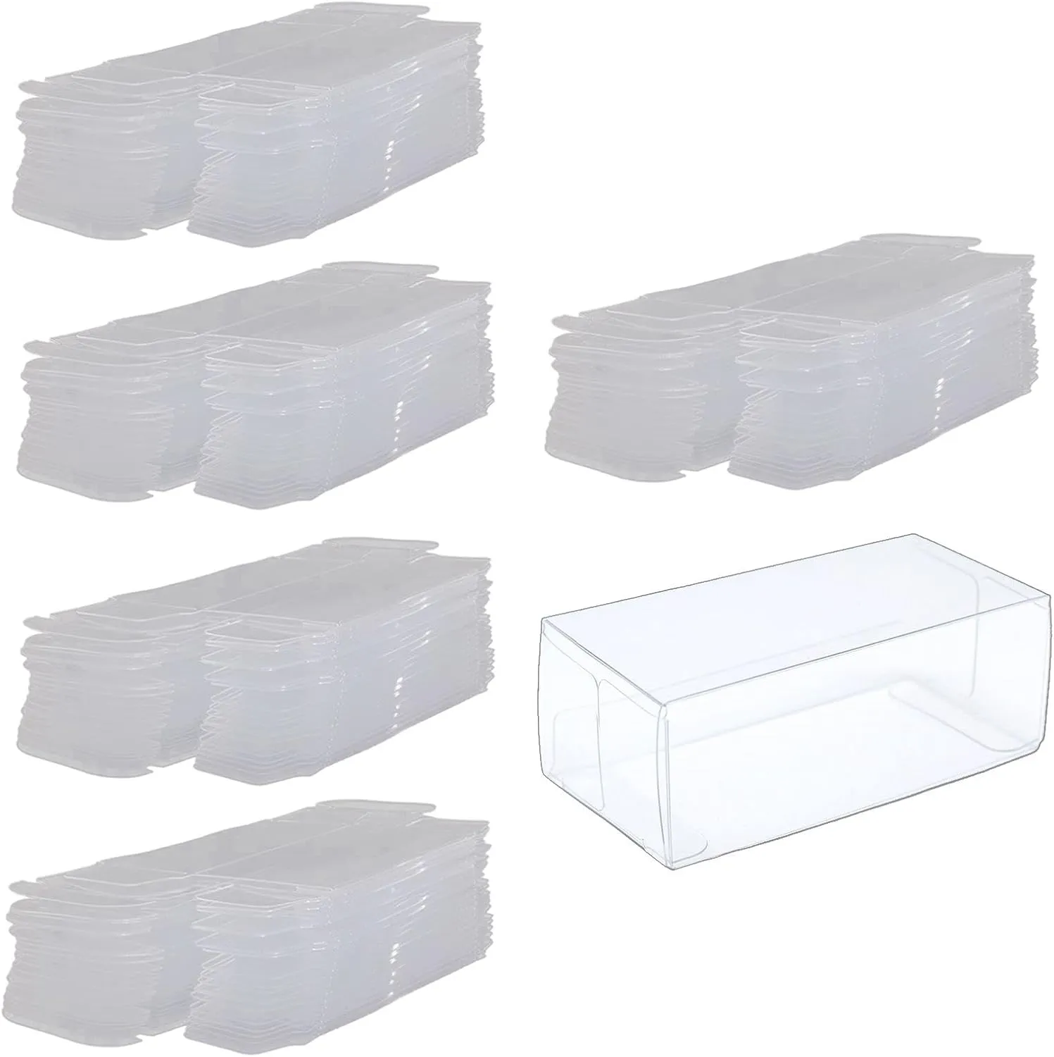 50Pcs 1/64 Scale Model Car Display Case Transparent Toy Car Display Boxes Clear PVC Boxes for Figurines Miniatures Models , M