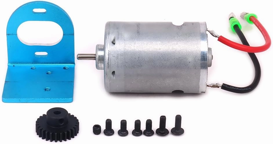 540 Brushed Motor Adjustable Mount W/Fan 27T Gear Upgrade Parts for 1/18 Wltoys A959 A969 A979 K929 RC Car A580048 (Blue)