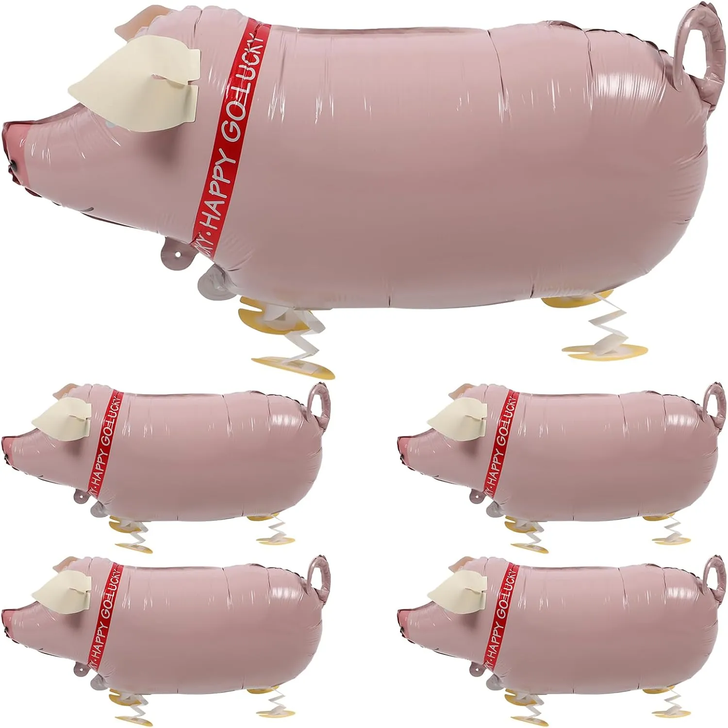 5pcs Balloon Inflatables Pig Decor Farm Animal Birthday Party Supplies Pig Inflatable Three Children Toys Kids Toy Inflatable Pig Light Aluminum Film Accessories