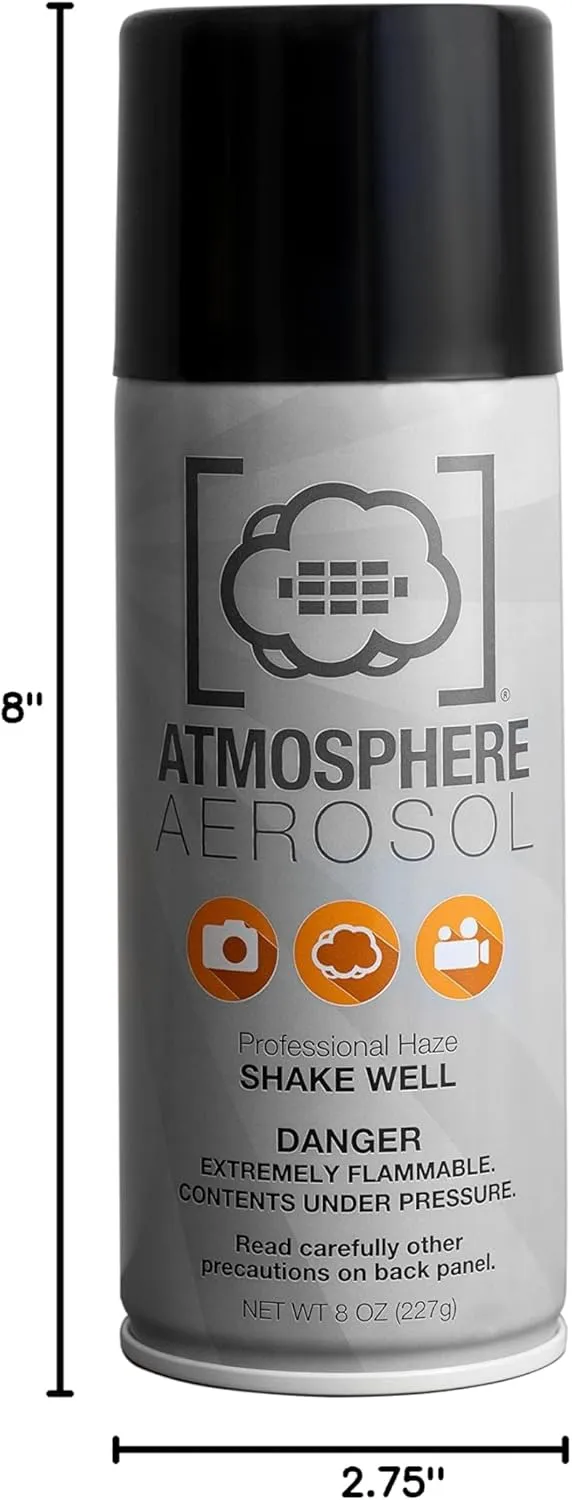6 Pack Atmosphere Aerosol Haze/Fog Spray for Photography - Safe & Portable Mini Fog Machine Alternative - Smoke and Light Ray Effects Maker for Indoor and Outdoor, No Battery - Made in The USA