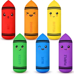 6 Pieces Crayon Plush Toy for Kids Classroom Crayon Decoration Back to School Pillow Toddler Preschool Reading Room Decor