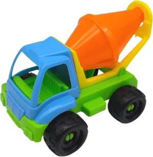 60048 Toy Concrete Mixer with Movable Mixing Drum for Children, Colourful, Plastic, 21 x 15 x 15 cm