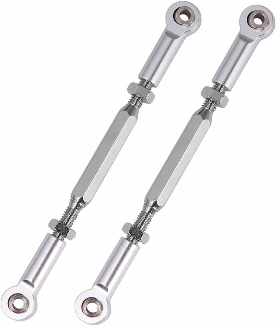 6pcs Adjustable Pull Rods for Turnbuckle Linkage Silver Steering and Suspension Rods Compatible Racing Buggy Upgrade Parts