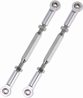 6pcs Adjustable Pull Rods for Turnbuckle Linkage Silver Steering and Suspension Rods Compatible Racing Buggy Upgrade Parts