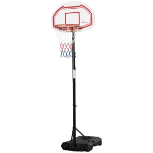 7-8.5ft Basketball Hoop, Freestanding Basketball System with 27.5" Shatterproof Backboard and Wheels, White