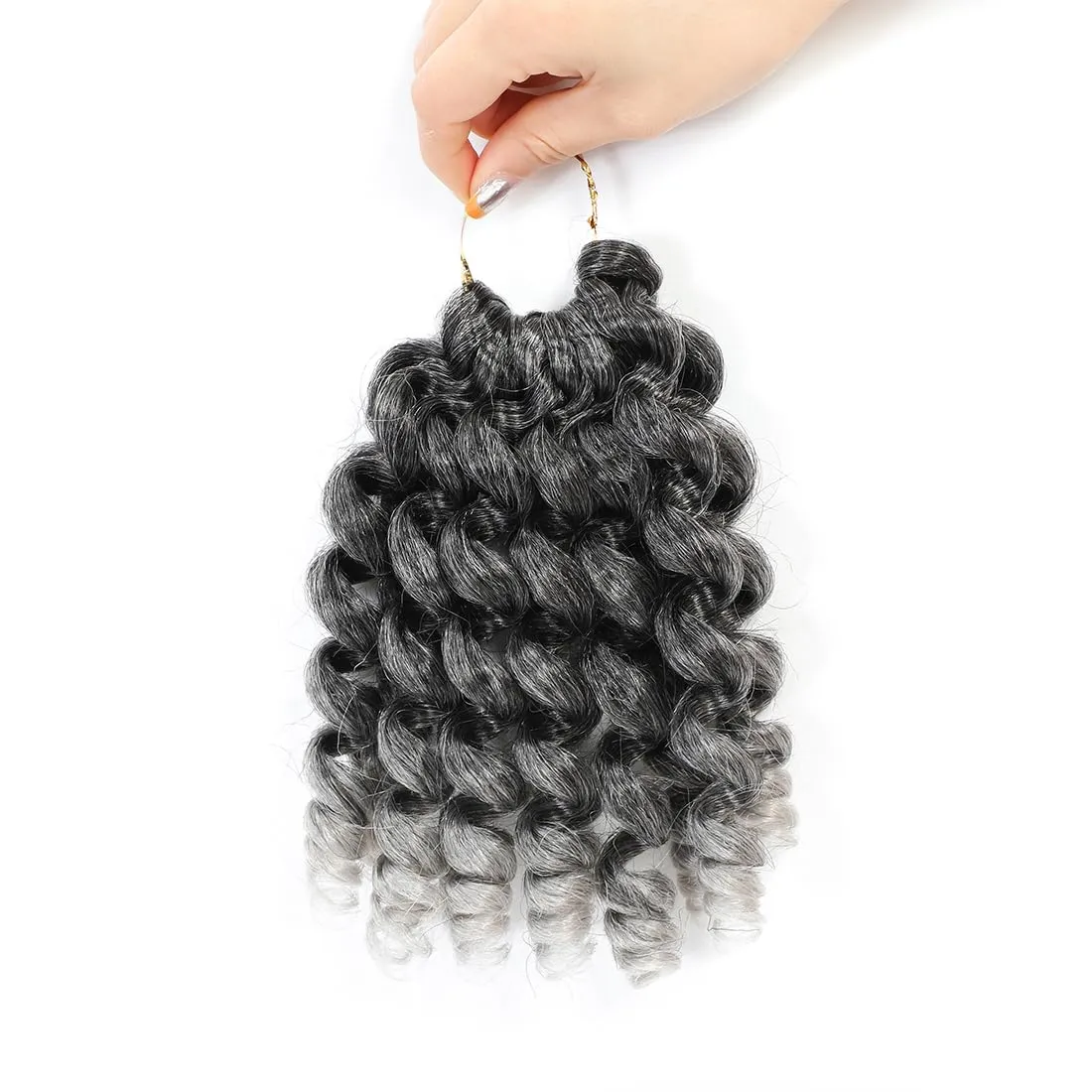 8 Pack Jamaican Bounce Crochet Hair Curly Crochet Hair 8 Inch Wand Curl Crochet Hair For Black Women Jamaican Twist Braid Hair Short Crochet Curly Hair Extensions(8 Inch (Pack of 8),Tgray)