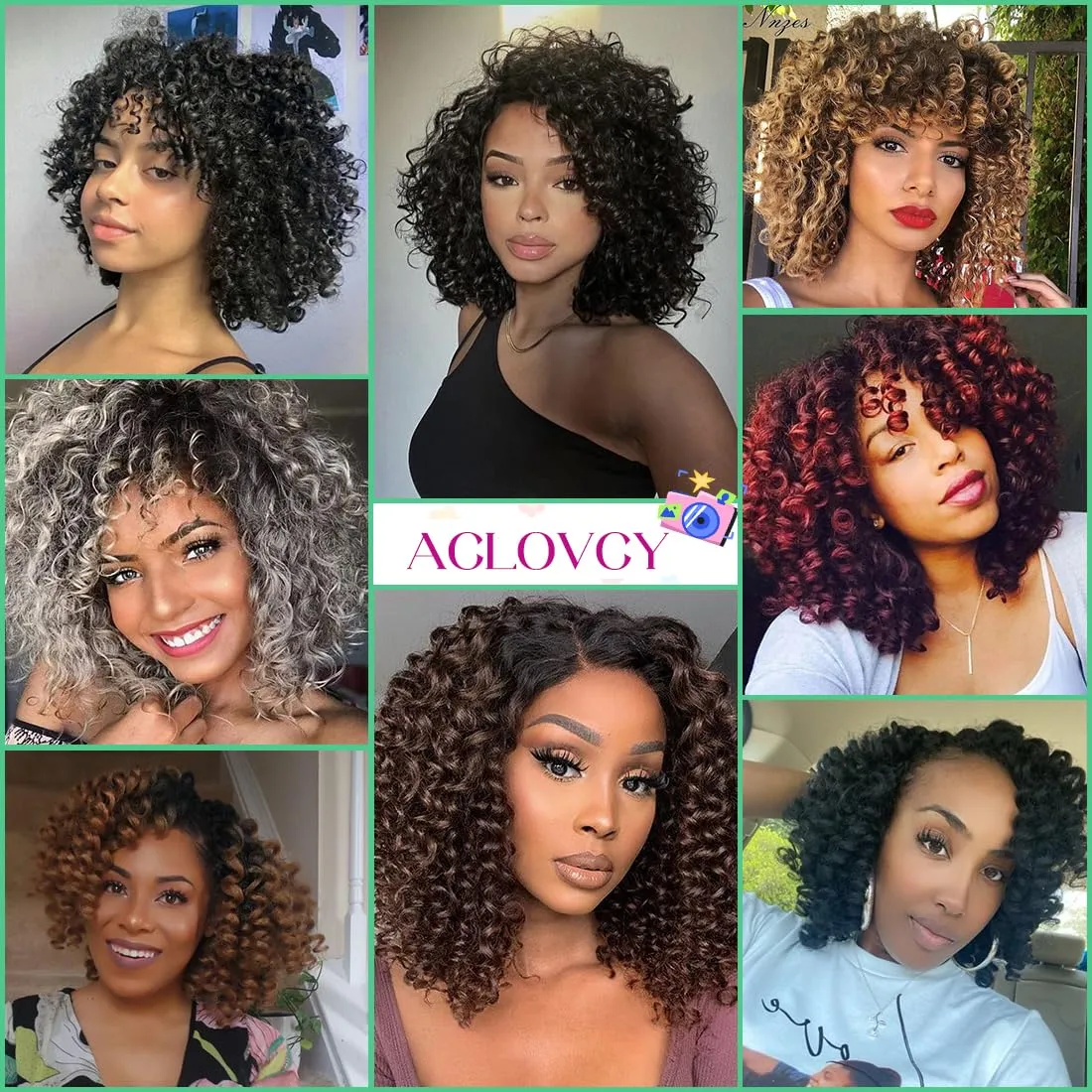 8 Pack Jamaican Bounce Crochet Hair Curly Crochet Hair 8 Inch Wand Curl For Black Women Jamaican Twist Braid Hair Short Crochet Curly Hair Extensions(8 Inch (Pack of 8),30#)