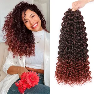 8 Packs 14 inch GoGo Curl Crochet Hair for Black Women Water Wave Curly Crochet Braiding Hair Ocean Wave Beach Curl Wavy Crochet Hair Extensions (Pack of 8, 1B /350#)