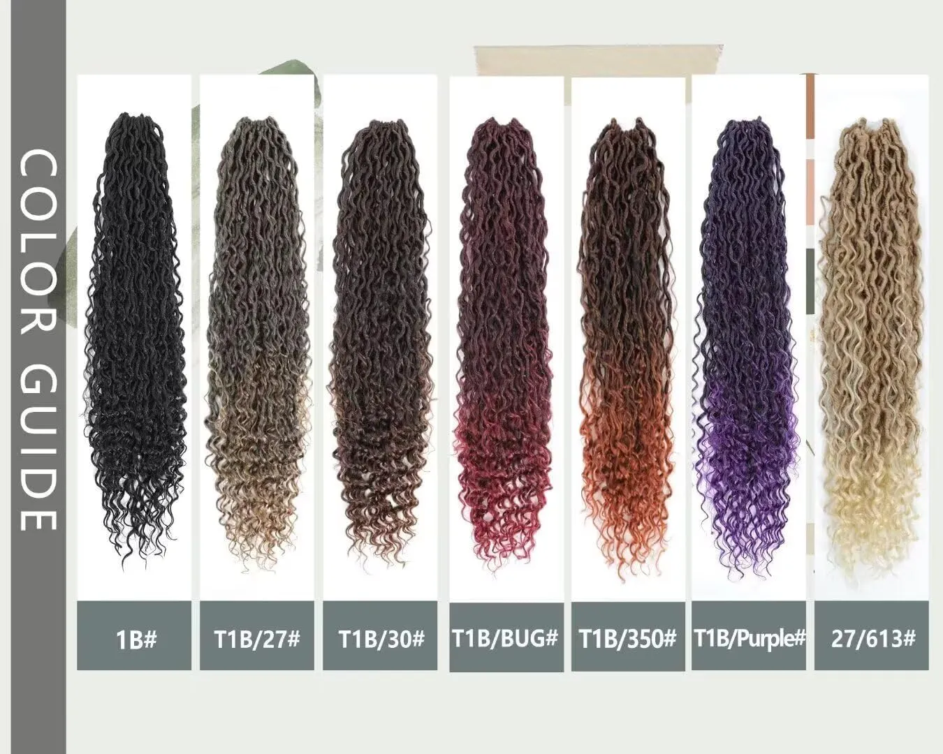 8 Packs River Faux Locs Crochet Hair 18inch New Goddess Locs Crochet Hair Boho Faux Locs Wavy Crochet Curly Hair with Curly Ends Synthetic Hair Extensions (18" 8Packs 1B#)