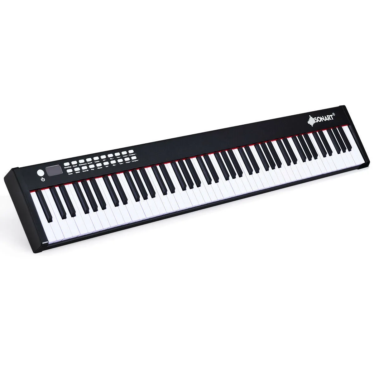 88-Key Portable Full-Size Semi-weighted Digital Piano Keyboard-Black