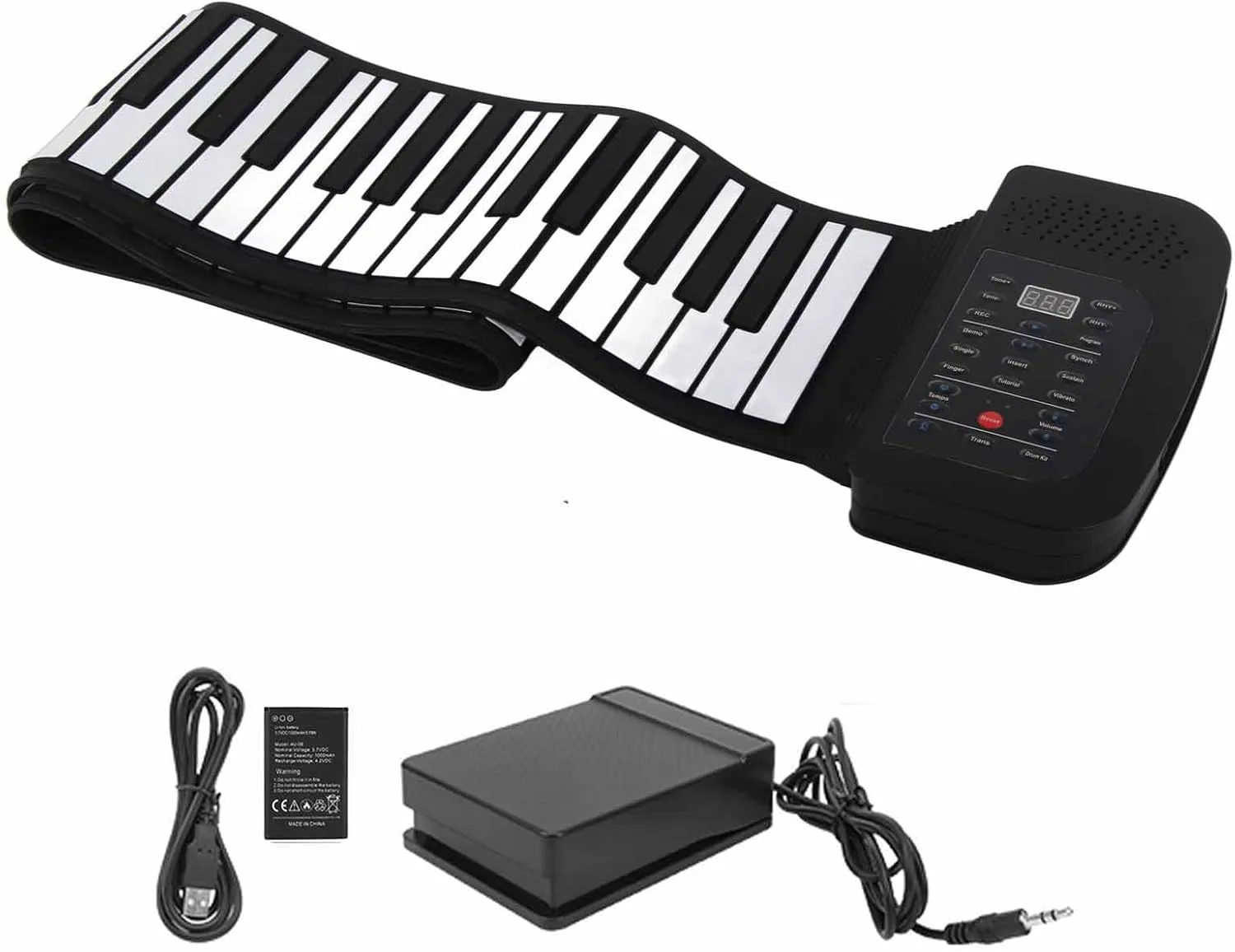 88 Keys Silicone Piano Keyboard, Portable Rechargeable Hand Roll Piano with Enhanced Key Feel, Ideal Educational Toy (88 keys in English)