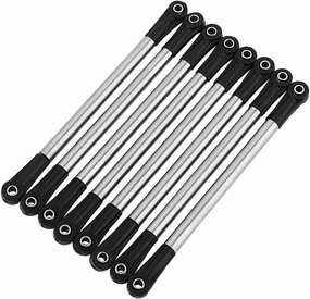8pcs Metal Chassis RC Linkage Links Rod Set with Plastic Rod End for Losi 1/18 Mini LMT RC Car Upgrade Parts Accessories