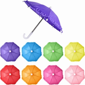 8pcs Miniature Umbrellas, 11.8 Inch Adjustable Mini Lace Dolls Colorful Decorations for Boys Girl Dolls Decorations & Home Accessories & Games Photography Props Supplies (8 Colors)