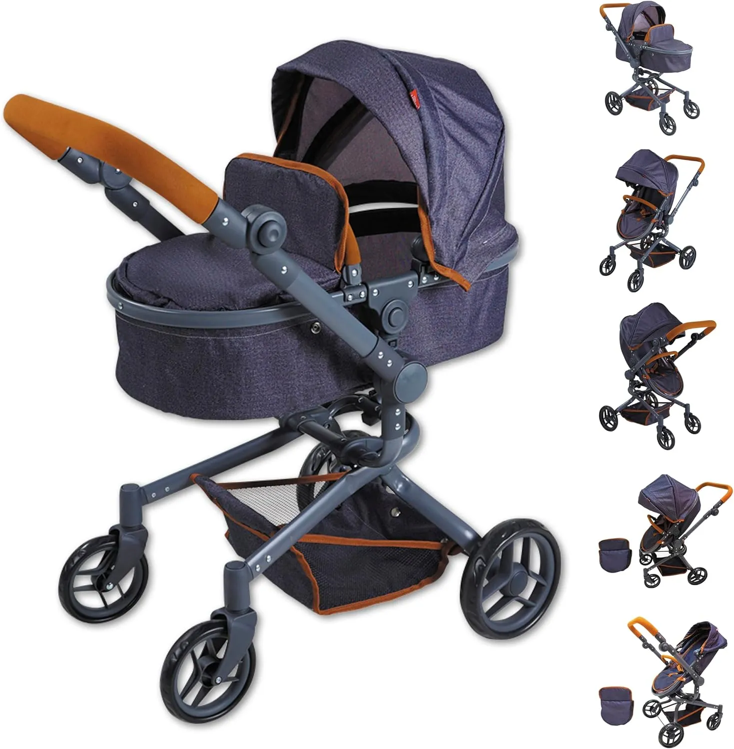 90930 Doll's Pram Boonk Dark Blue
