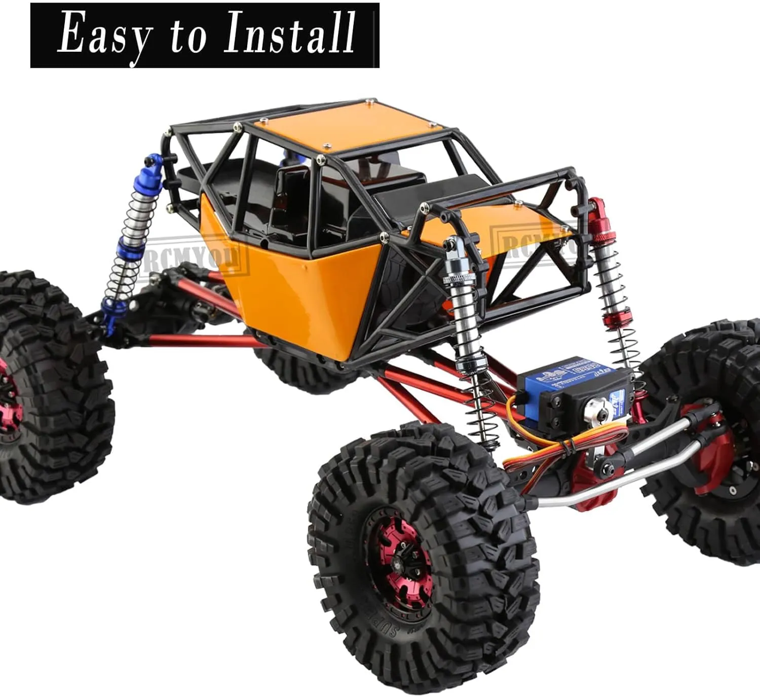 90mm RC Shock Absorber Universal Upgrades Part for 1/10 RC Scale Cars,4PCS Aluminum 7075 Adjustable RC Shock Absorber Hops Up,Titanium