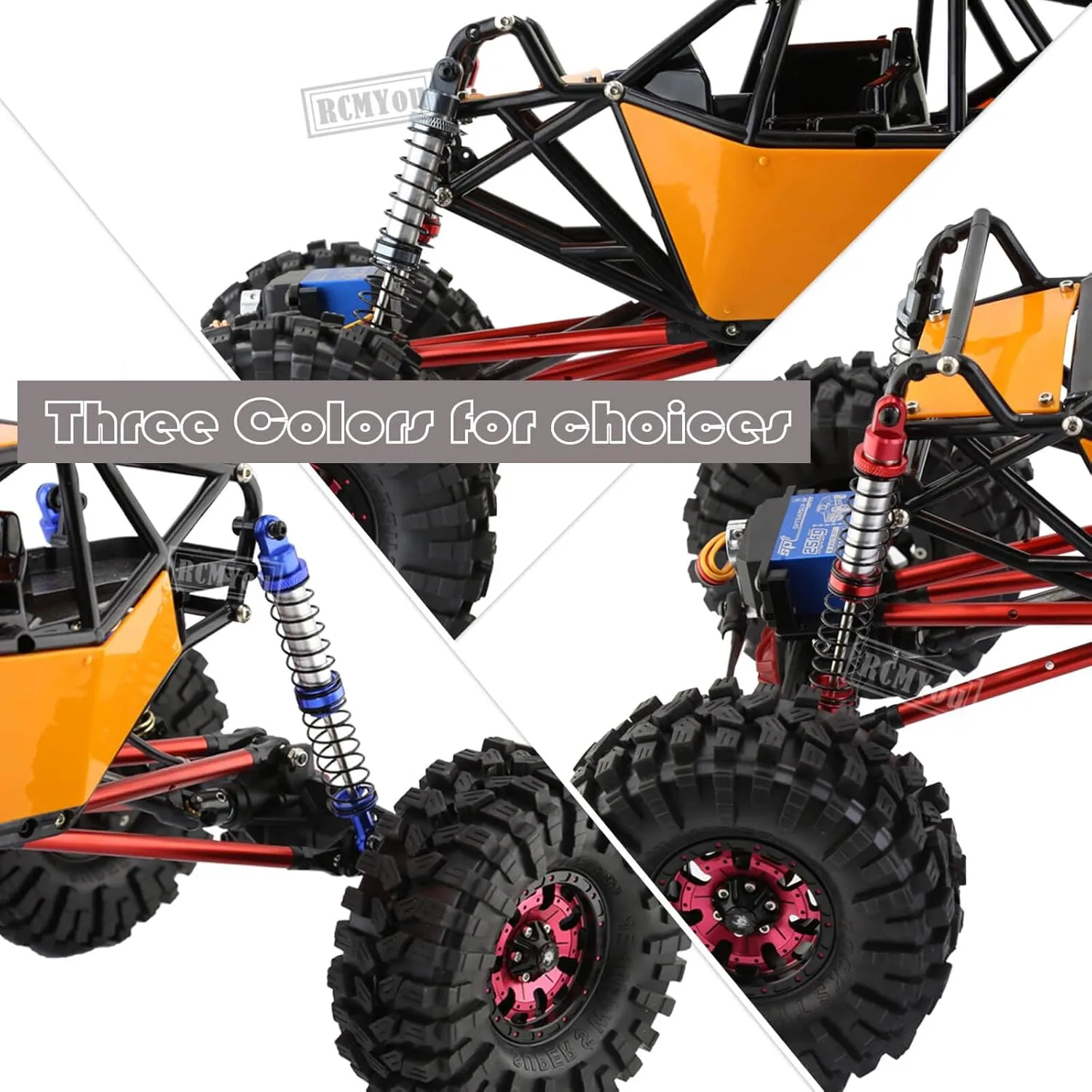 90mm RC Shock Absorber Universal Upgrades Part for 1/10 RC Scale Cars,4PCS Aluminum 7075 Adjustable RC Shock Absorber Hops Up,Titanium