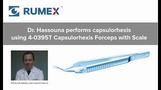999R 4-0395T Capsulorhexis Forceps with Scale (2.50/5.00 mm), Cross-Action, for 1.50 mm Incisions, Curved Titanium Jaws (8.50 mm), Short Lever (16.00 mm), Medium (91 mm) Flat Titanium Handle, Length 110 mm