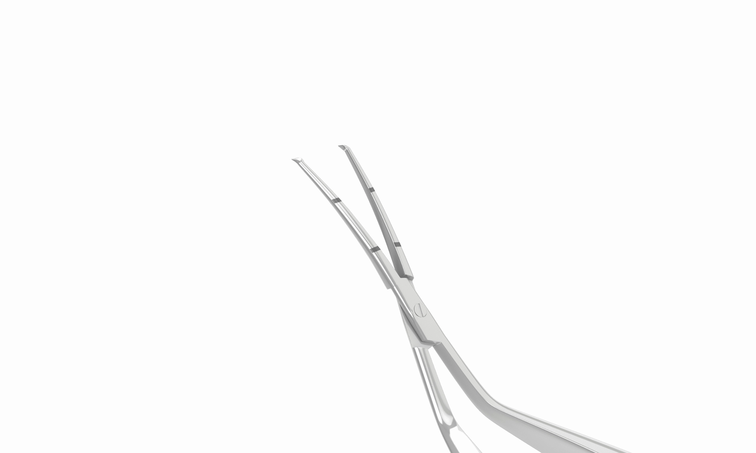 999R 4-0395T Capsulorhexis Forceps with Scale (2.50/5.00 mm), Cross-Action, for 1.50 mm Incisions, Curved Titanium Jaws (8.50 mm), Short Lever (16.00 mm), Medium (91 mm) Flat Titanium Handle, Length 110 mm