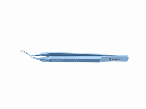 999R 4-0395T Capsulorhexis Forceps with Scale (2.50/5.00 mm), Cross-Action, for 1.50 mm Incisions, Curved Titanium Jaws (8.50 mm), Short Lever (16.00 mm), Medium (91 mm) Flat Titanium Handle, Length 110 mm
