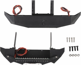 Adjustable 1/10 Scale Bumper Mount Front Rear, Racing Metal Front Bumper Anti Collision Alloy Strong Structure Front Rear Bumper Set Replacement for SCX10 90046