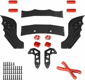 Adjustable Carbon Fiber Rear Wing Mount Set for 1/7 Arrma 6s Limitless F1 Upgrades Parts (Black)