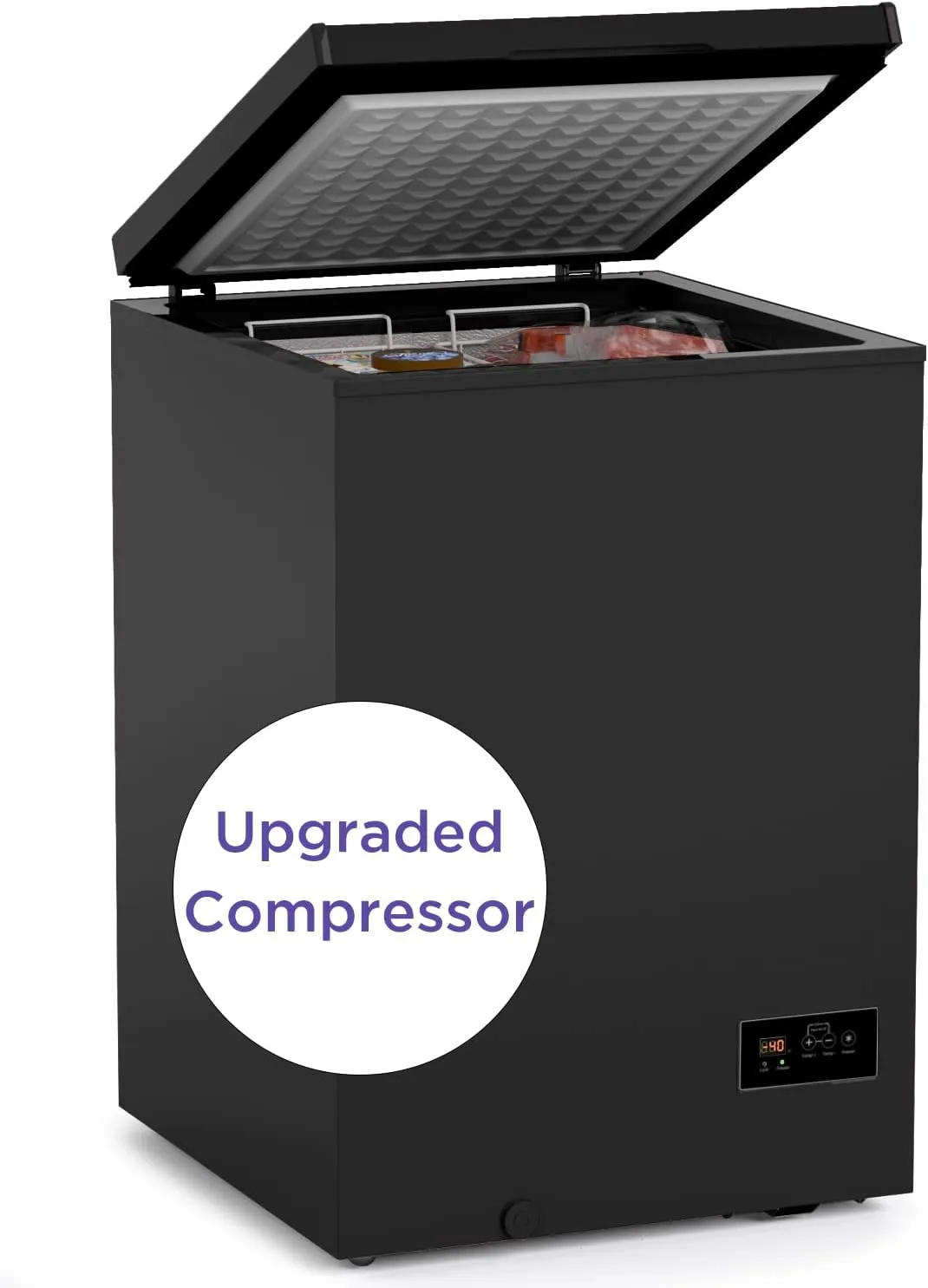ADT Chest Freezer Free-Standing Top Door Freezers 6.8℉ to -4℉ (3.5 Cubic Feet, CBlack)