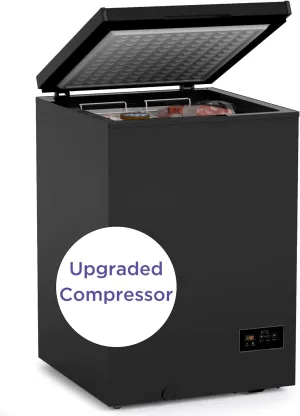 ADT Chest Freezer Free-Standing Top Door Freezers 6.8℉ to -4℉ (3.5 Cubic Feet, CBlack)