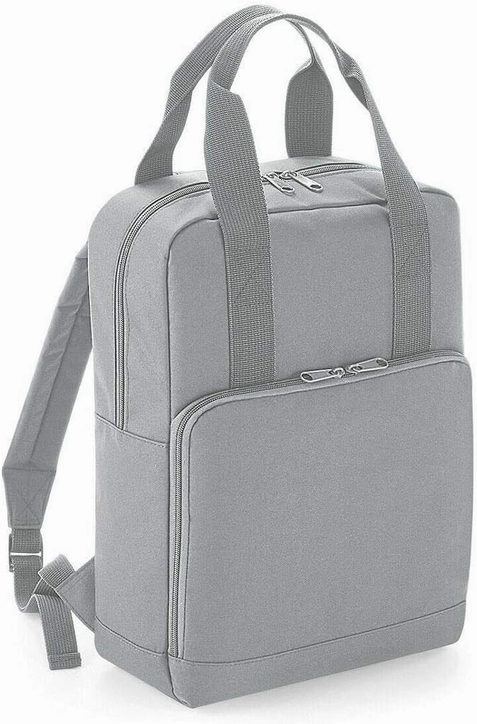 Adults Travel Use Shoulder Strap Twin Handle Bag Rucksack Icon Roll Top Backpack Light Grey One Size
