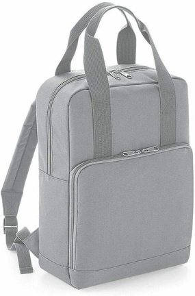 Adults Travel Use Shoulder Strap Twin Handle Bag Rucksack Icon Roll Top Backpack Light Grey One Size