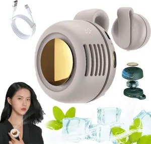 Aerio Clip on Fan, Portable Silent Mini Bladeless Electric Fan, 3 Speed Clip on Fan for Shirt, 360 Adjustable Wind Direction, Mini Whirlwind Fans for Waist Clips, For Outdoor, Travel Office (White)