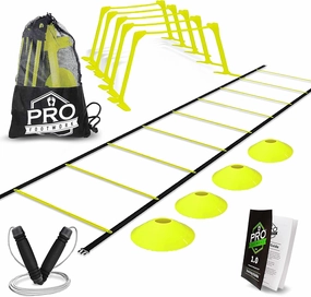Agility Ladder Speed Training Equipment Includes 5 Speed Hurdles Agility Speed Ladder, Jump Rope, Cones, Soccer Training Equipment for Kids - Football Training Equipment