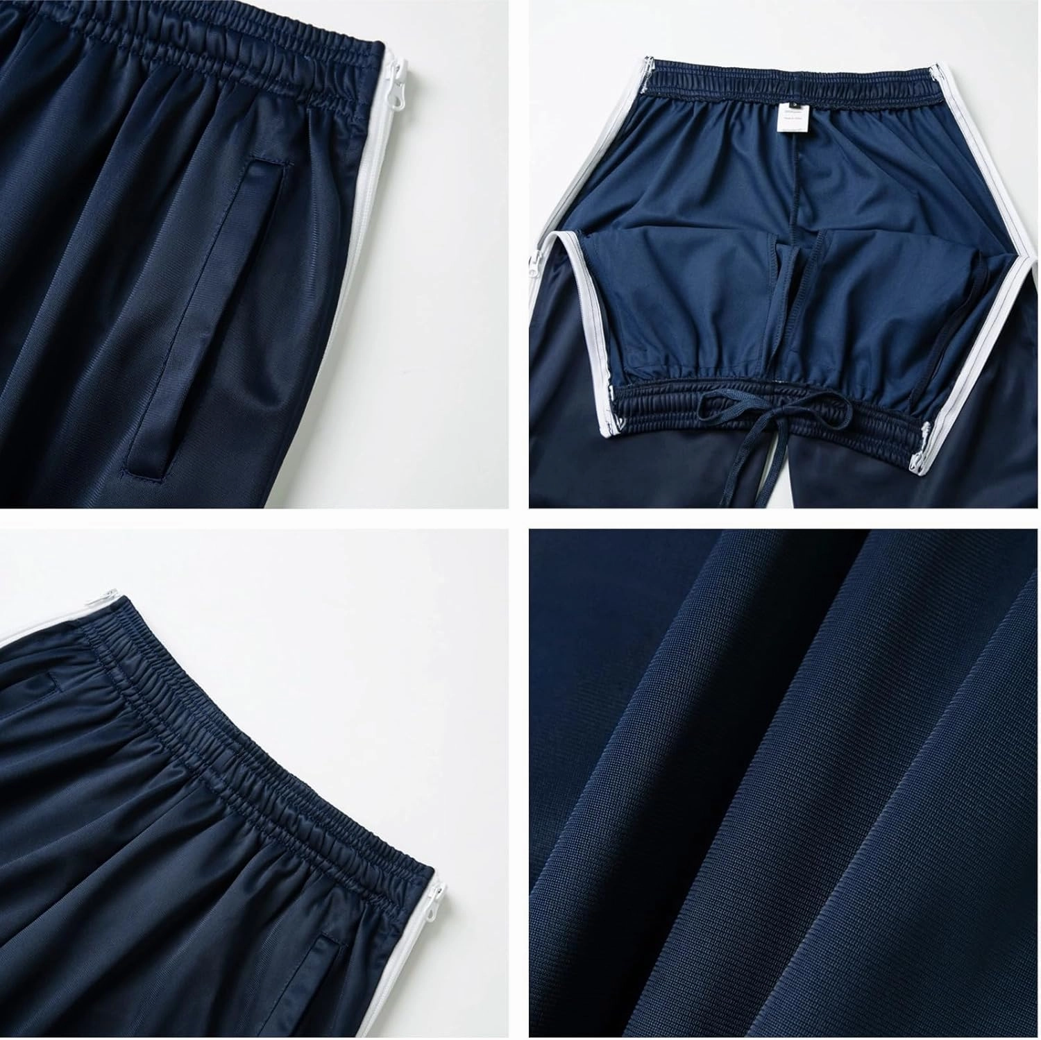 AIFARLD Tear Away Pants for Men Side Zippers Mens Sweatpants with Pockets for Basketball Knee/Leg Post-Surgery