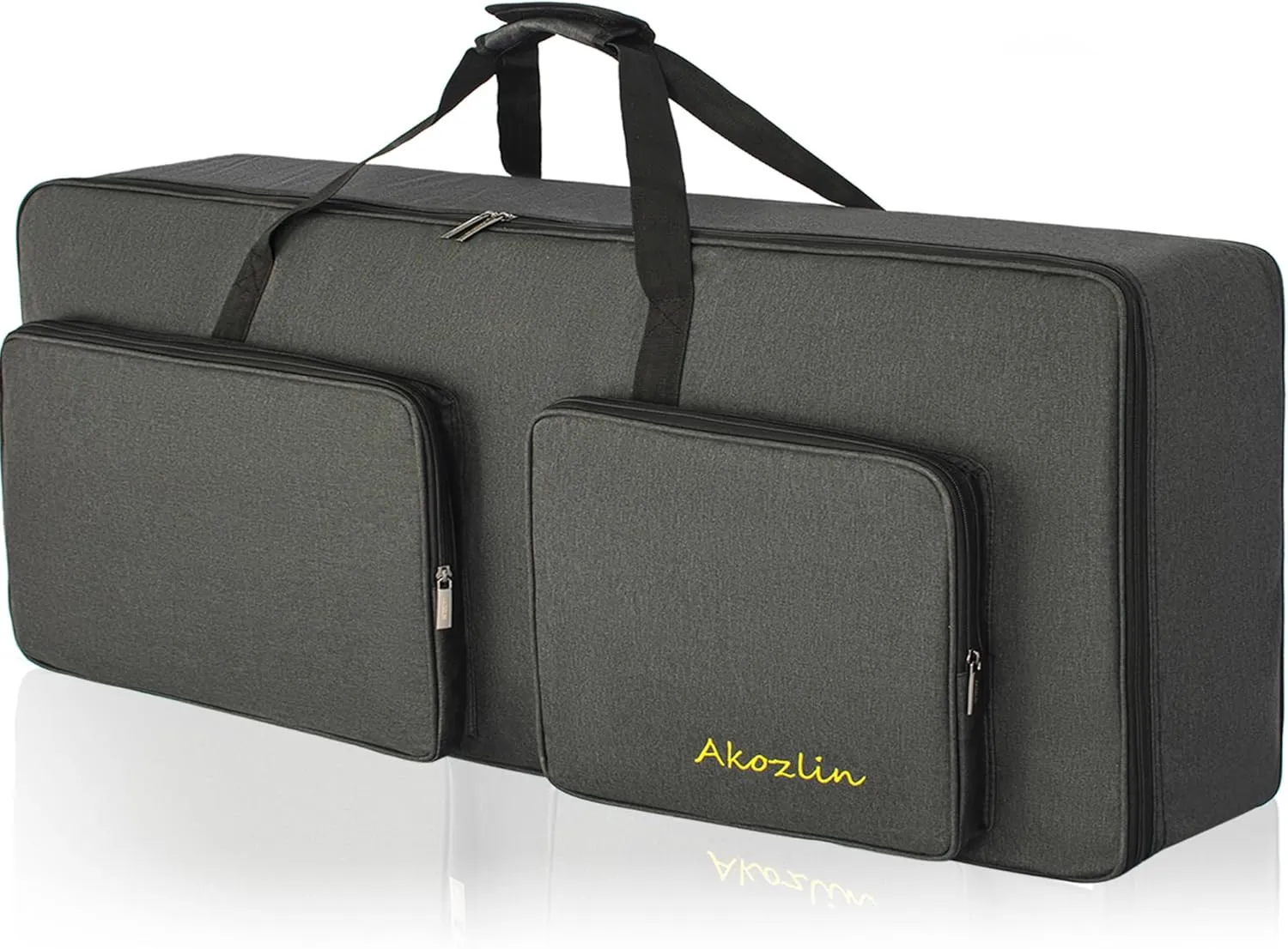 AKOZLIN 61-Key Full Padded Keyboard Gig Bag, 41.7”×17.3”×6.3”Portable Electric Piano Keyboard Case Foldable Bag