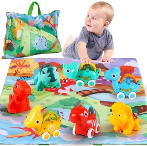 ALASOU 7 PCS Dinosaur Fantastic Creatures Toys with Playmat/Storage Bag|Baby Toys for 1 2 Year Old Boy|1st Birthday Gifts for Toddler|1 Year Old Boy Gift for Infant 12 18 Months