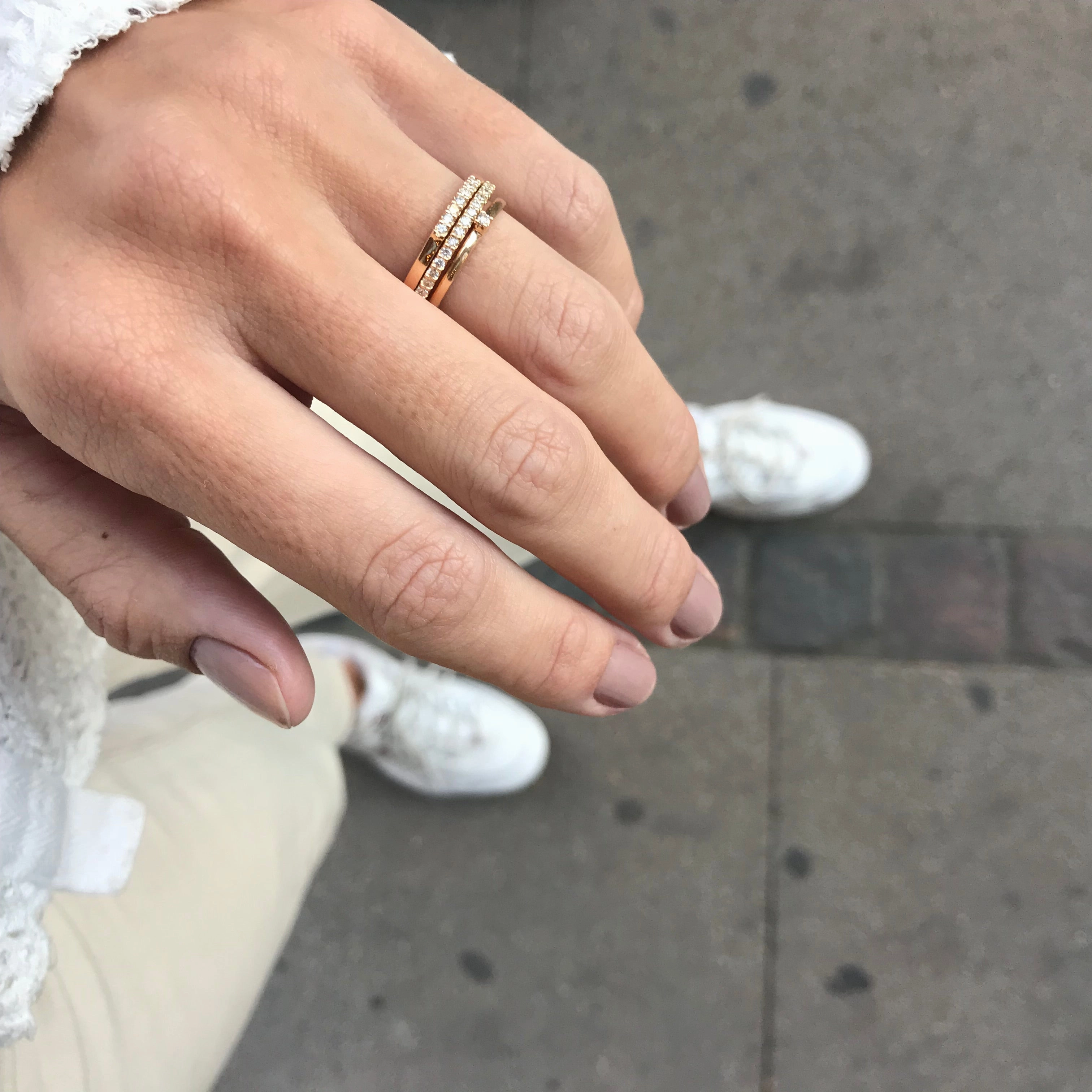 ALIGNED, 1/6-Line Ultra Light Ring, Gold/White