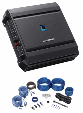 Alpine S2-A36F 320w RMS 4-Channel S-Series Car Audio Amplifier Class D   Absolute KIT4-2RCA 4 Gauge Amp Kit