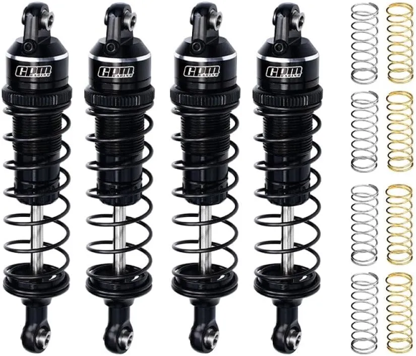 Aluminum Alloy Adjustable Shocks 87mm 4Pc Front and Rear for Traxxas 1:16 Mini Maxx 4WD 107154-1 / Mini XRT VXL-3S 108076-1 Monster Truck Upgrades - Black